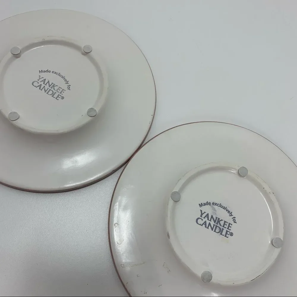 Ceramic Pair of Yankee Candle tea light holders